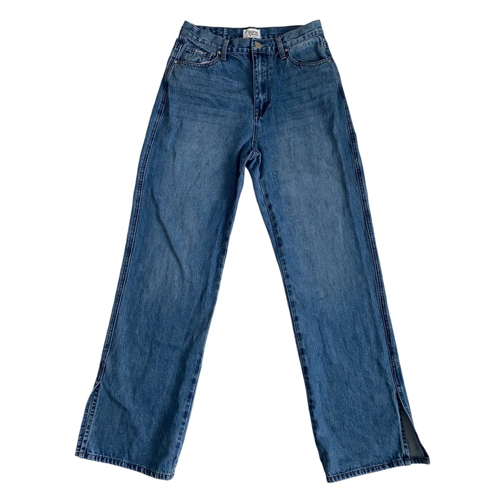 Insane Gene Womens High Waisted Straight Leg‎ Side Slit Jeans Blue Size 9/28
